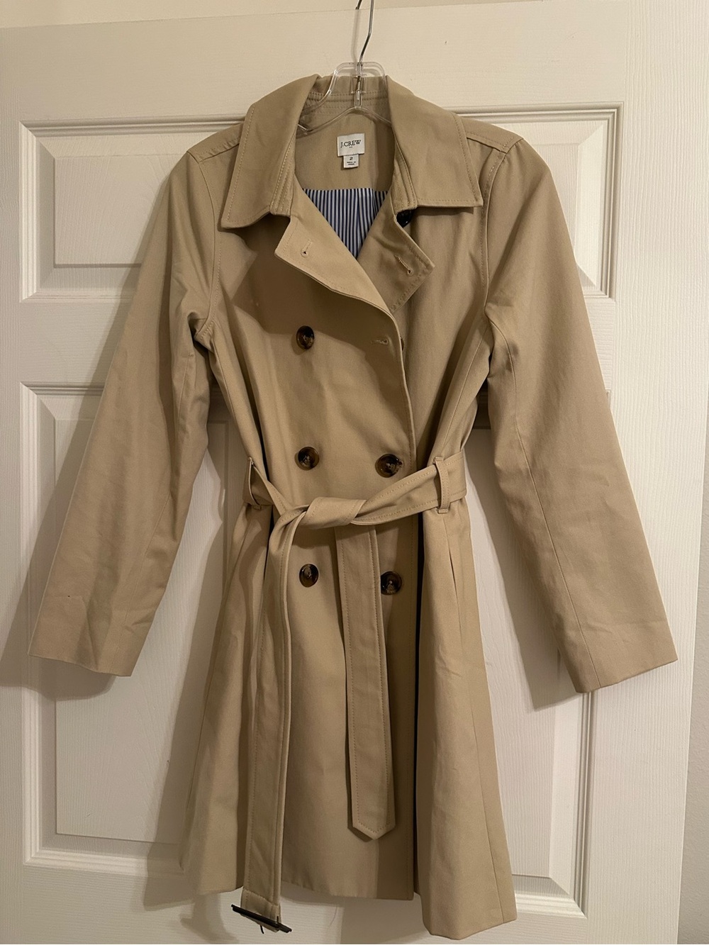J. Crew Factory Women's Double-Breasted Trench Coat in Beige